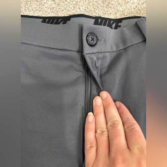 Nike Golf Dri Fit Pants Mens Size 40x30 Polyester Gray Black Flat Front Golfing - Picture 9 of 10